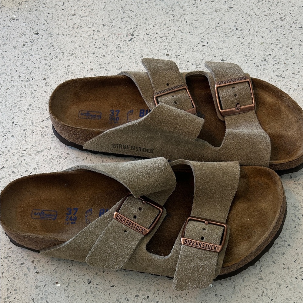 Birkenstock Taupe Suede Sandals